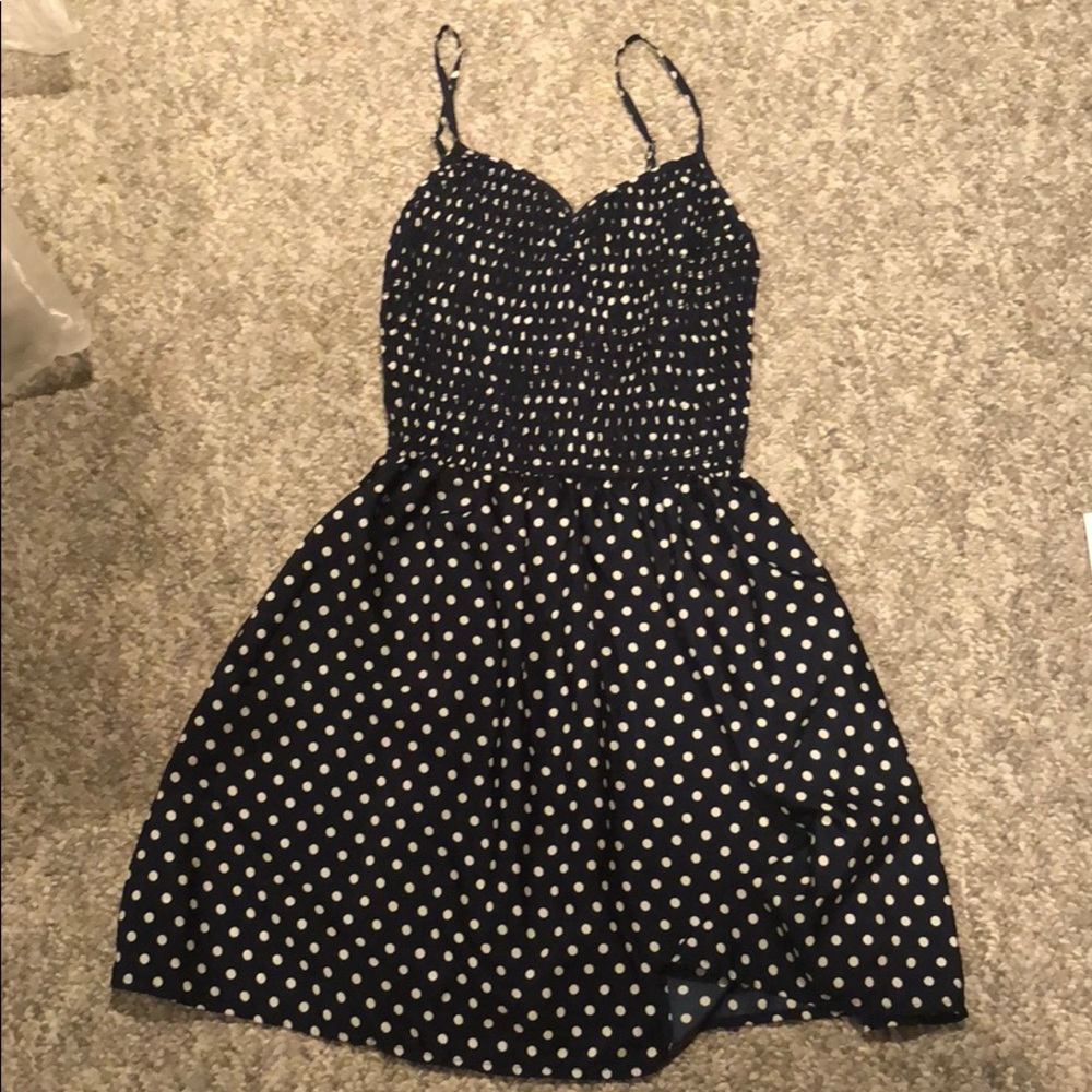 Blue polka dot dress